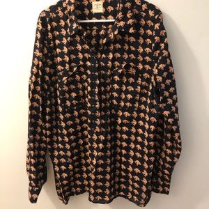 GAP “Fitted Boyfriend” blouse pink elephant